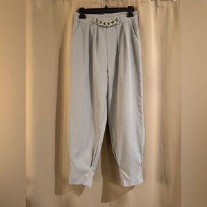 SHEIN Stylish Gray Pants with Chain Detail
